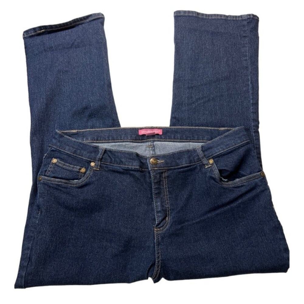 Woman Within Curvey Dark Denim Stretch Women's Jeans Size 16P